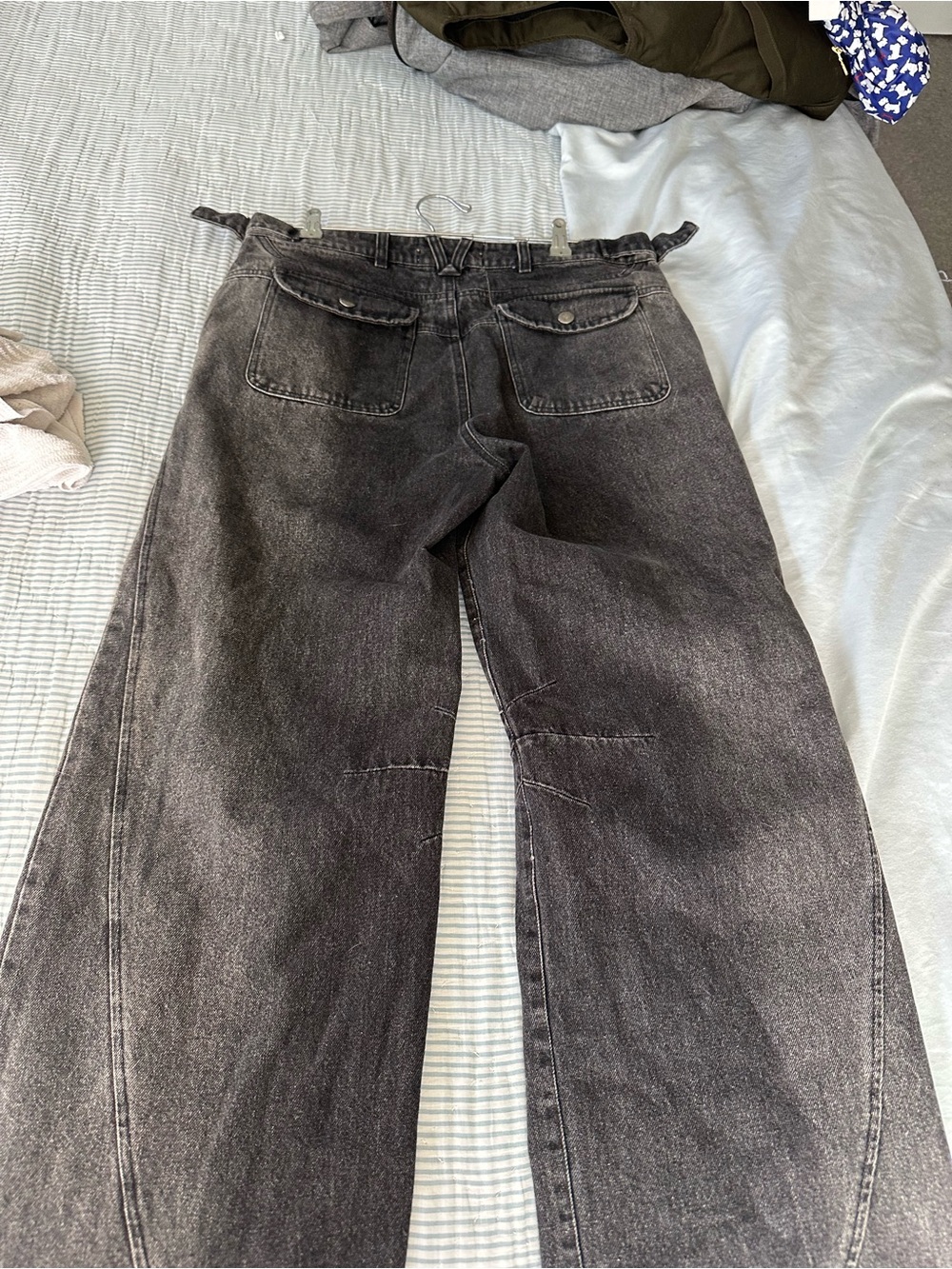 Men’s Jeans in Washed Black Denim Fine Culture front zip